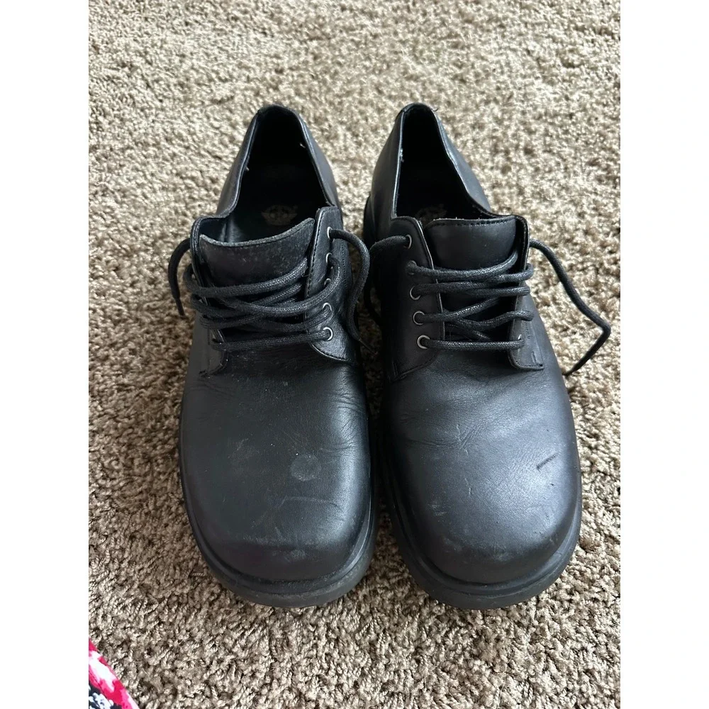 Dockers Mens Black Leather Oxfords Lace Up Dress Shoes Size 12M